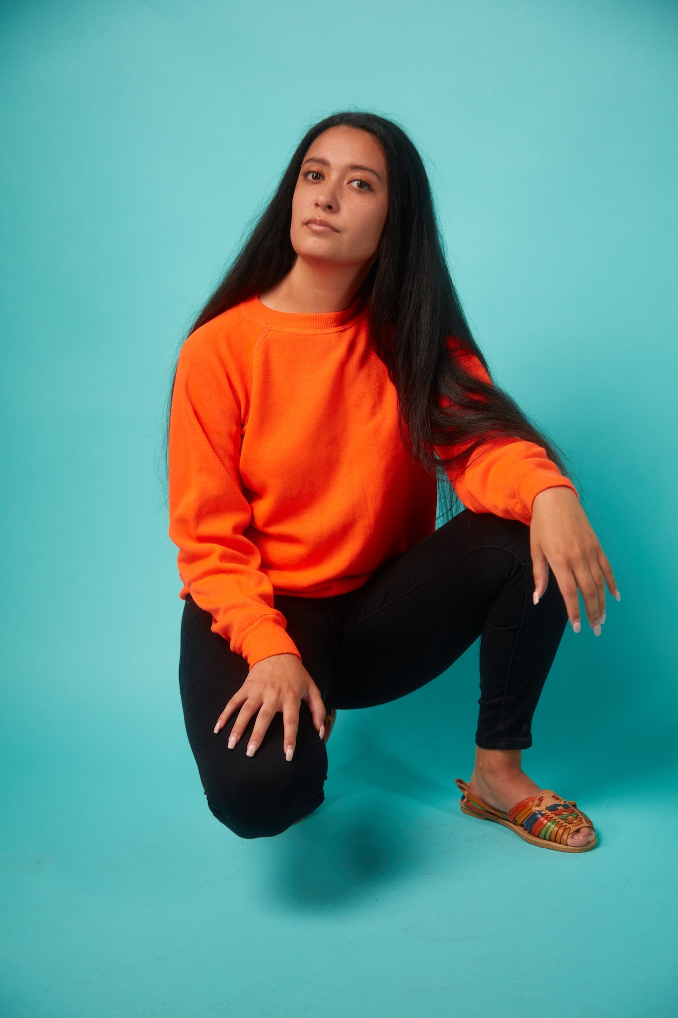 Bright Orange Women's Sweater - VinCo Apparel