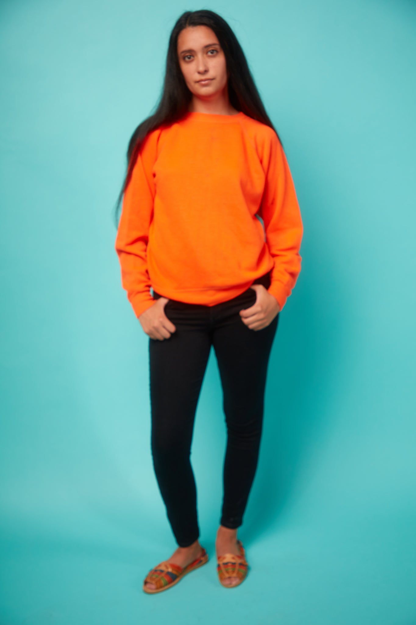 Bright Orange Women's Sweater - VinCo Apparel