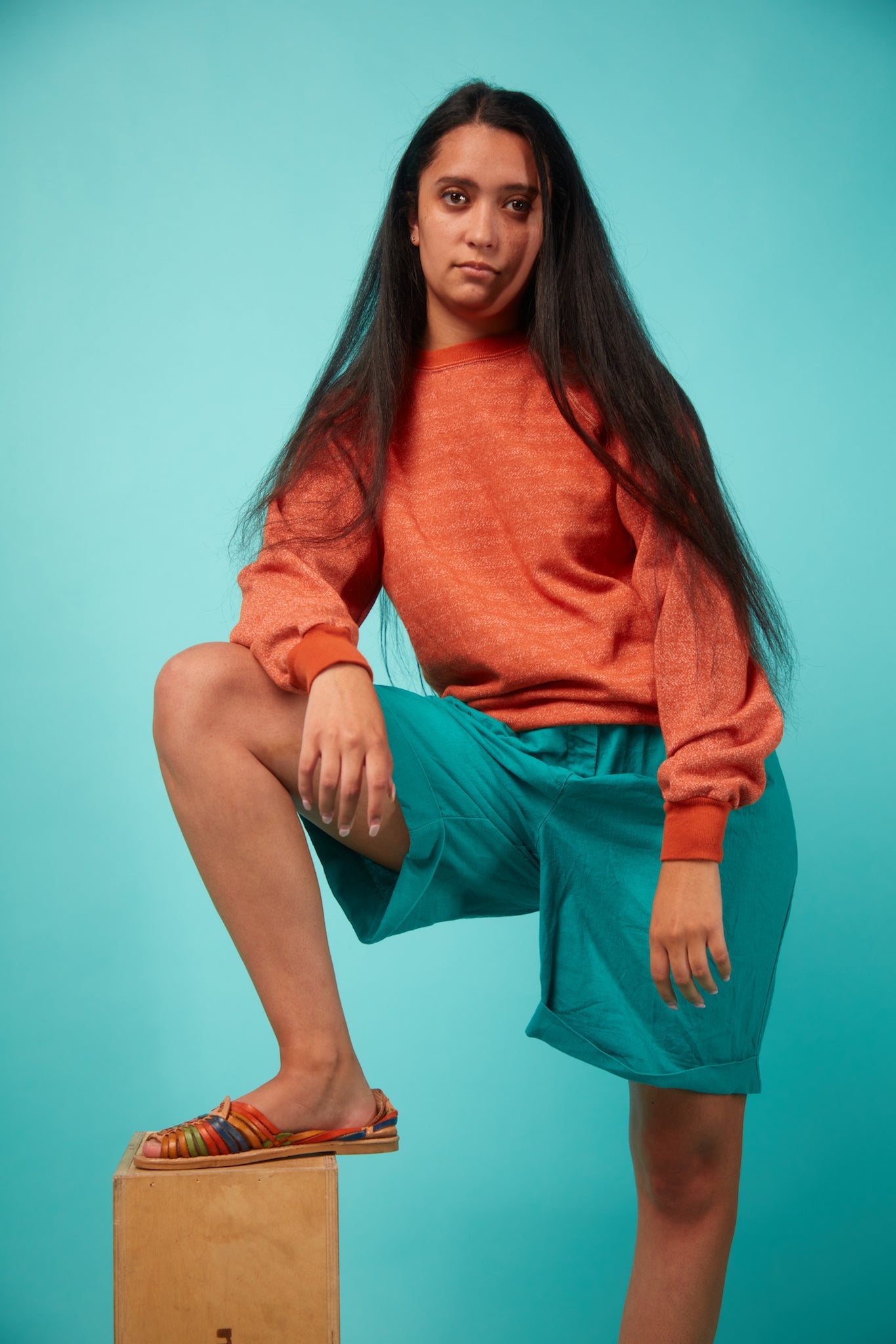 Long Sleeve Orange Women's Sweater - VinCo Apparel