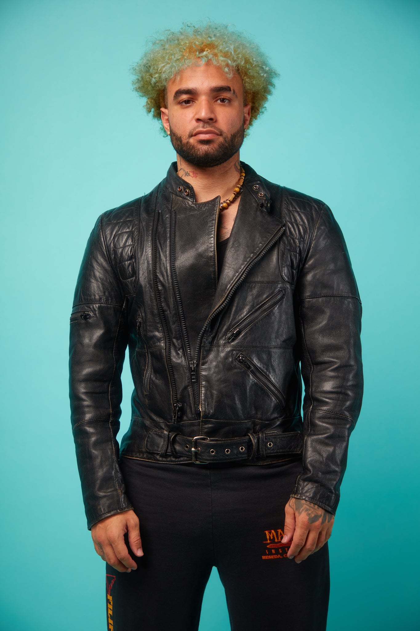 Men's Black Faux Leather Jacket - VinCo Apparel