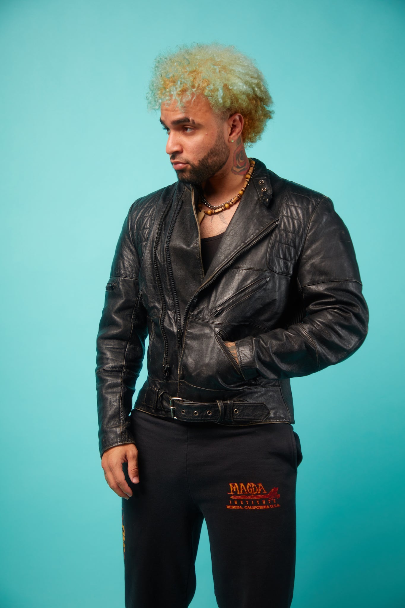 Men's Black Faux Leather Jacket - VinCo Apparel