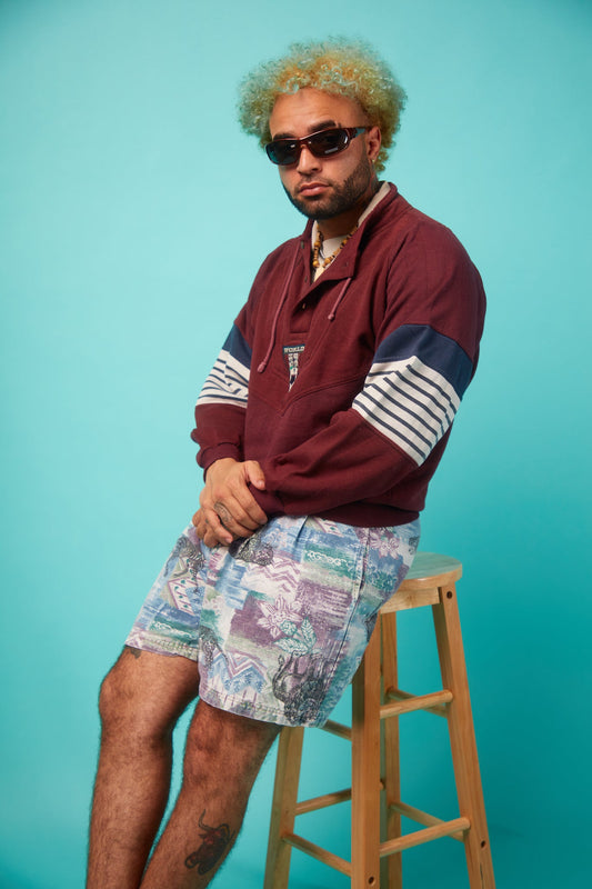 Men's Colorful Vintage Retro Shorts - VinCo Apparel