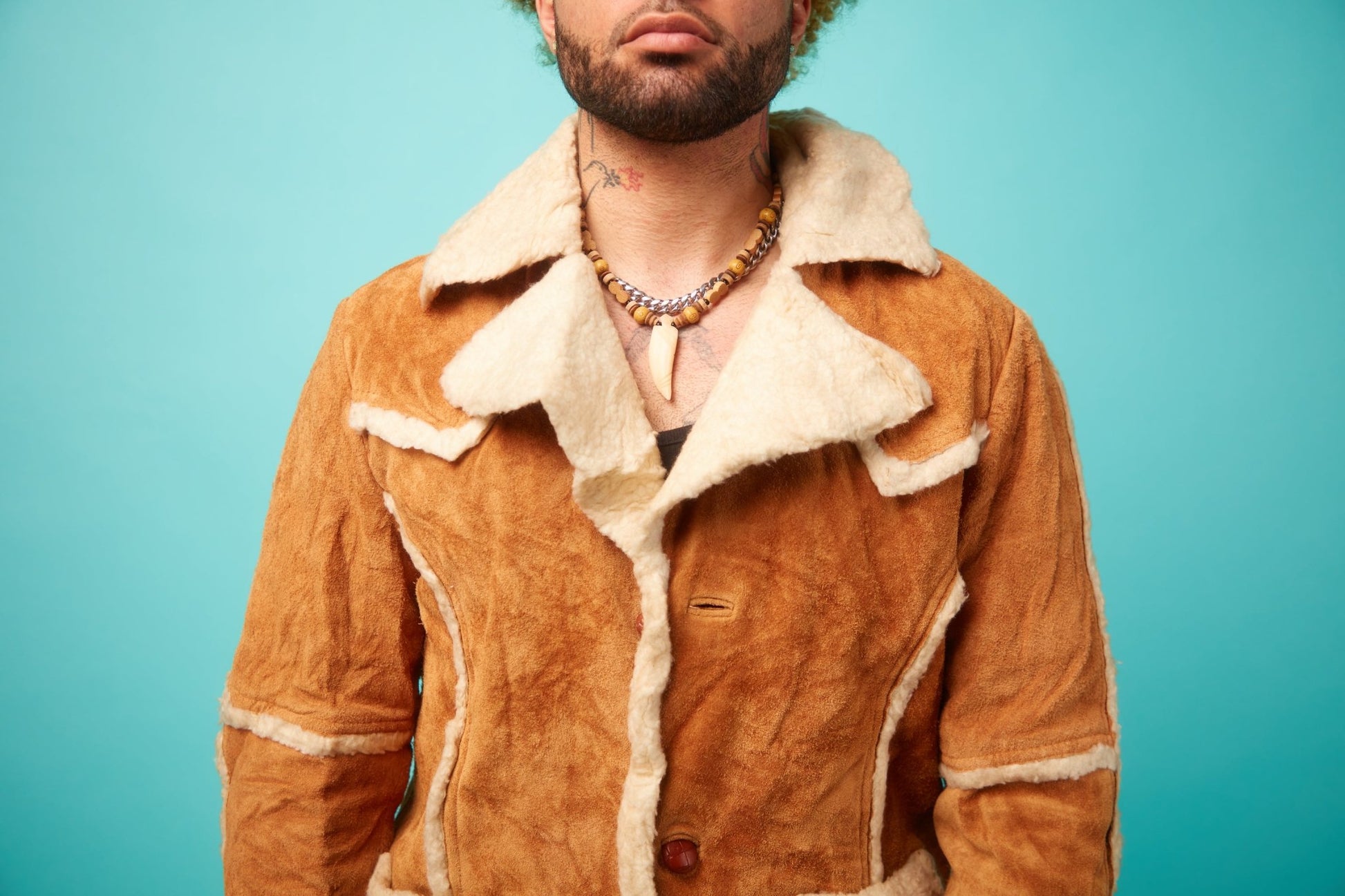 Men's Faux Suede Coat with Faux Fur Lining - VinCo Apparel