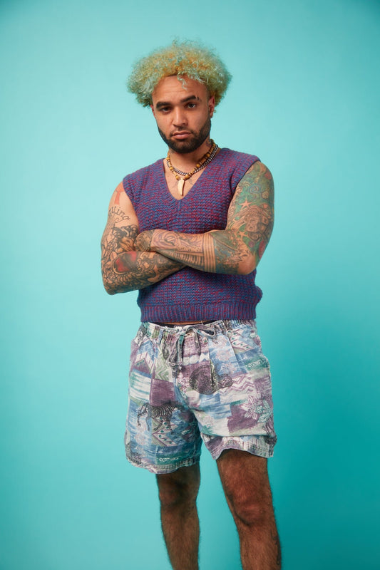 Men's Purple Sweater Vest - VinCo Apparel