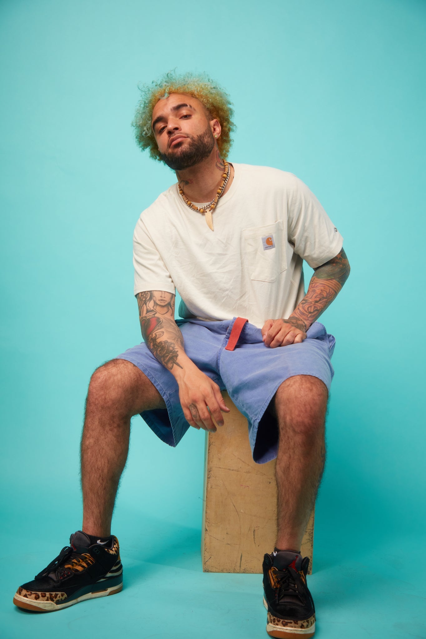 Men's Washed-Blue Shorts - VinCo Apparel