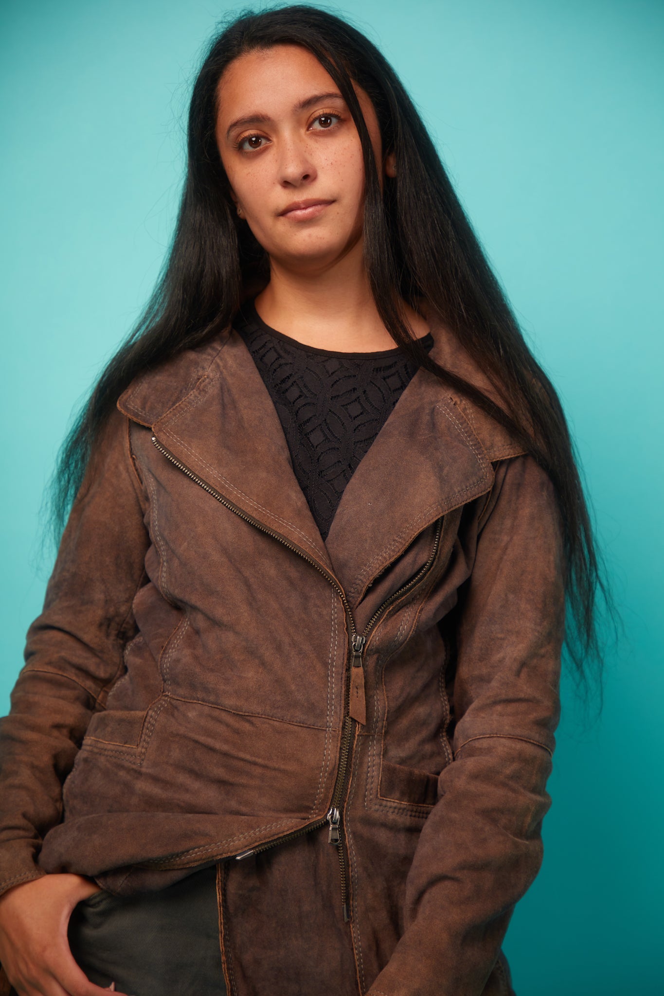 Women's Brown Faux Leather Coat - VinCo Apparel