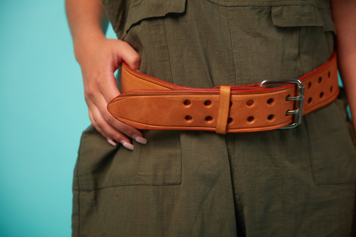 Women's Brown Leather Belt - VinCo Apparel
