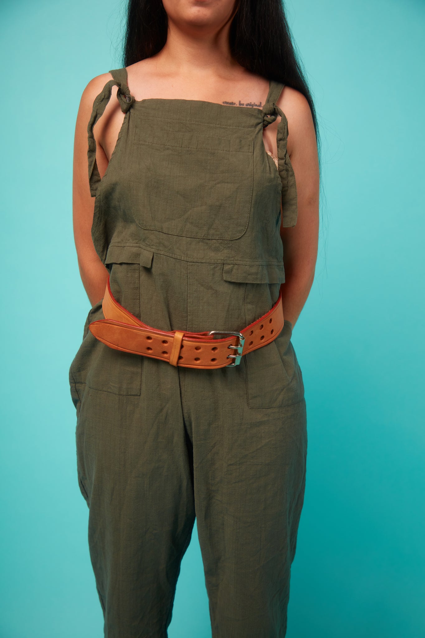 Women's Brown Leather Belt - VinCo Apparel