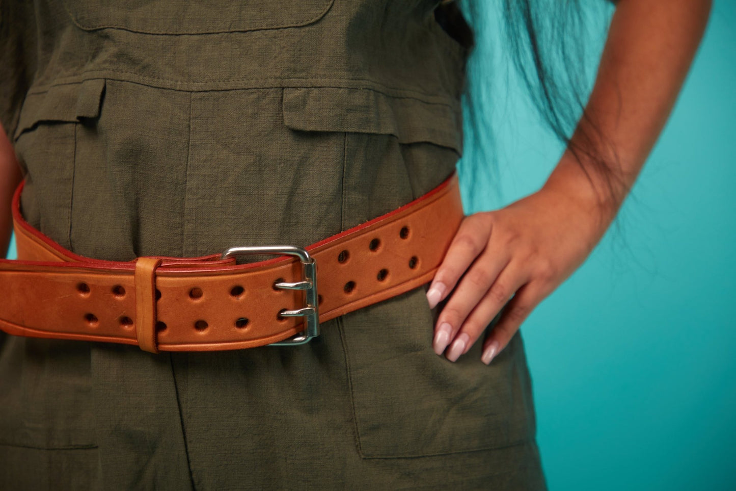 Women's Brown Leather Belt - VinCo Apparel