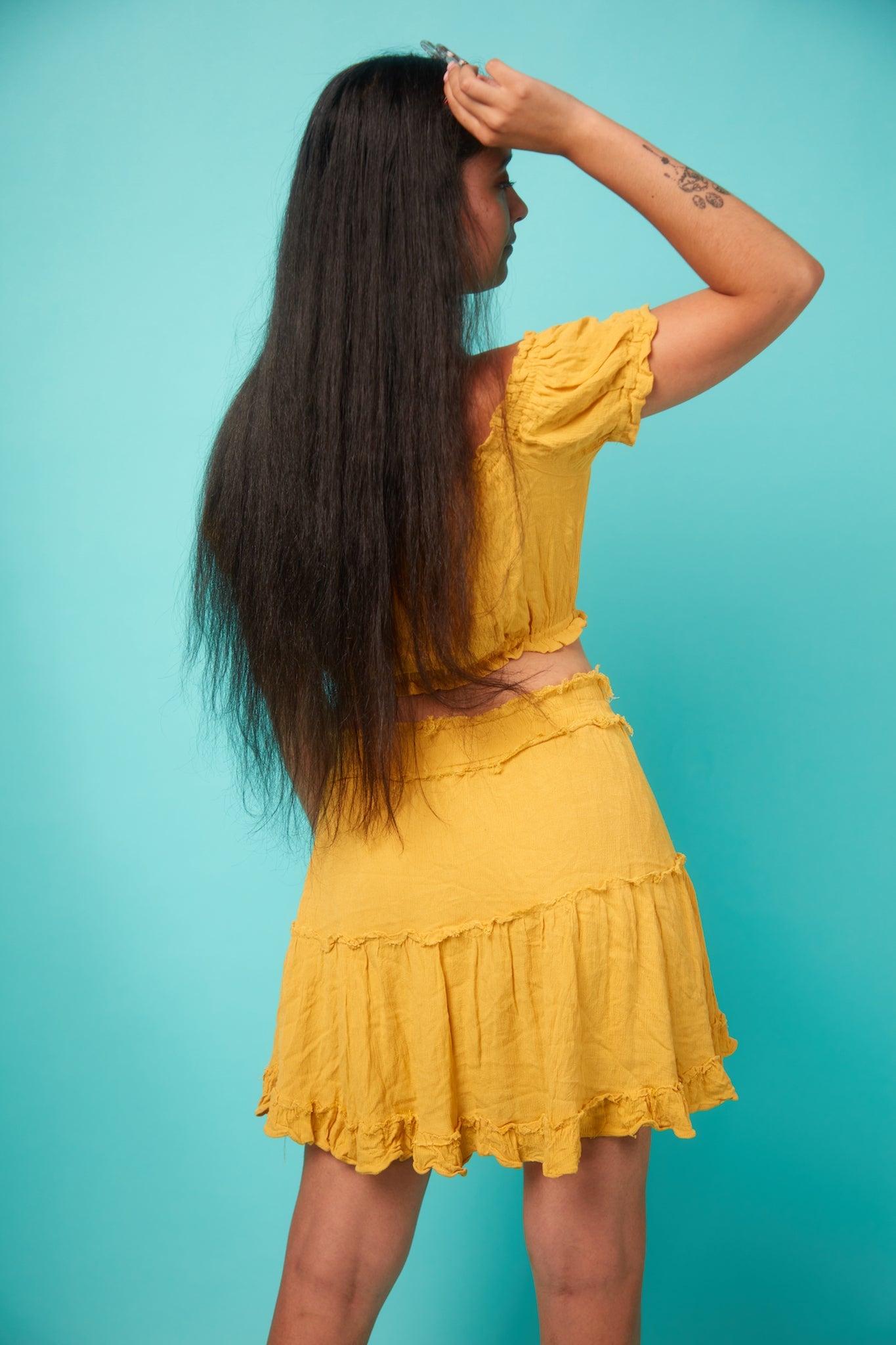 Women's Yellow Two-Piece Outfit - VinCo Apparel